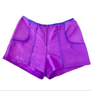 BECCA Purple Swim Shorts Sz Large Zipper